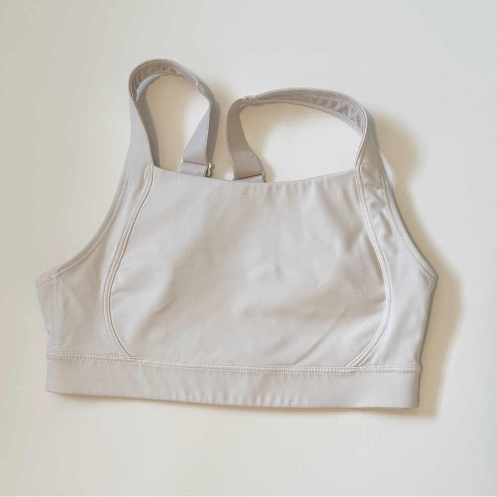 White Adjustable Strap Sports Bra